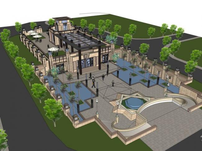 Sketchup商业模型|多层会所，古典风格