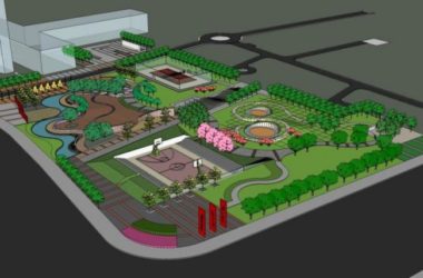 Sketchup景观模型|公园景观，现代风格-BIM建筑网