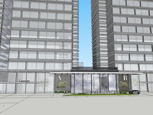 Sketchup综合体模型|多高层商业综合体，现代风格