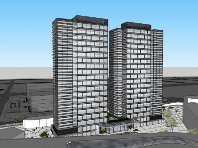 Sketchup综合体模型|多高层商业综合体，现代风格