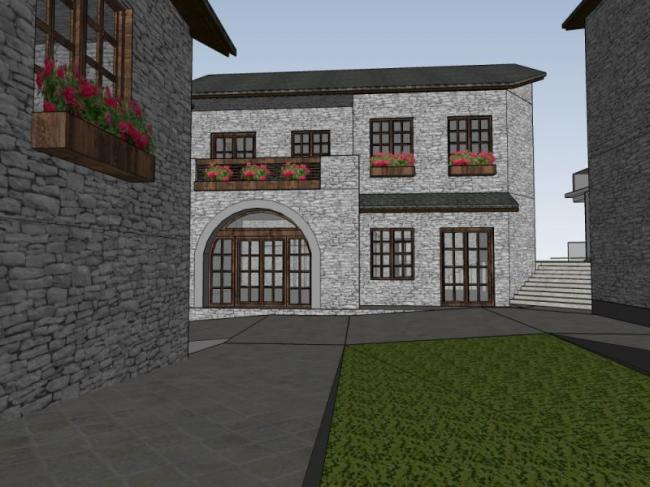 Sketchup商业模型|多层会所，现代中式风格