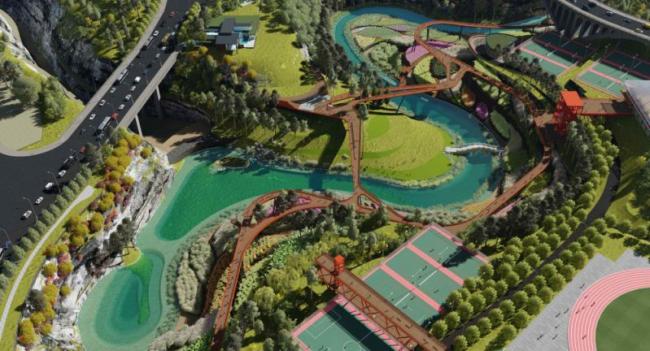 Sketchup景观模型|公园景观，现代风格