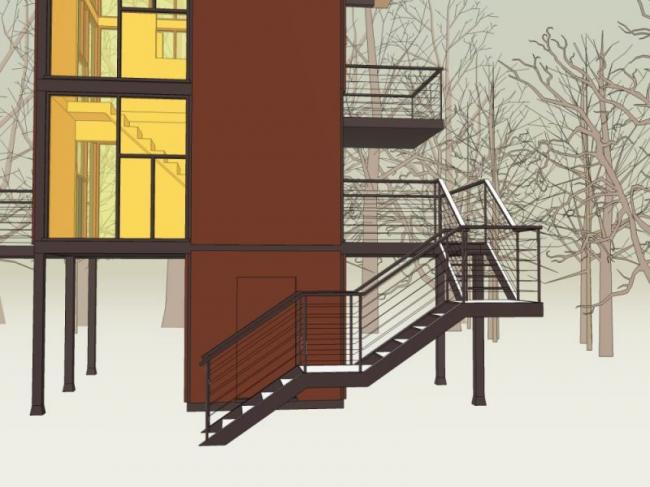 Sketchup景观模型|景观台，现代风格