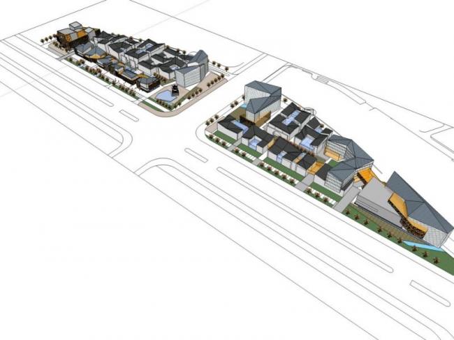 Sketchup商业模型|多层商业街，现代风格