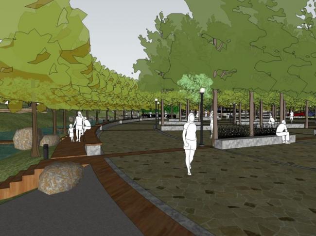 Sketchup景观模型|公园景观，现代风格