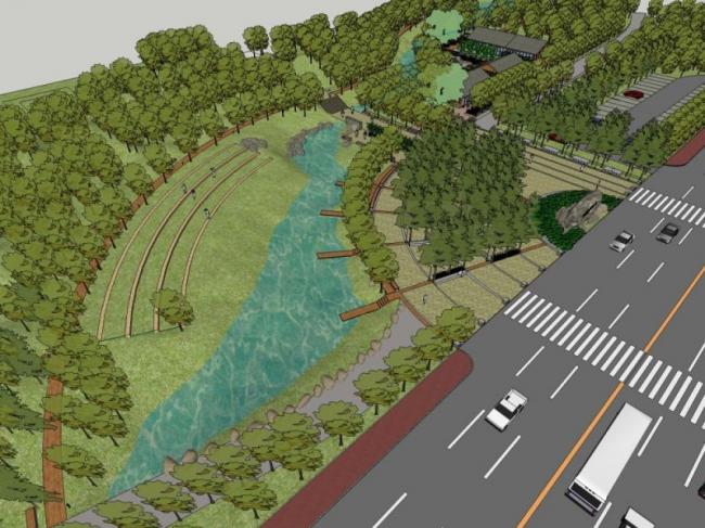 Sketchup景观模型|公园景观，现代风格