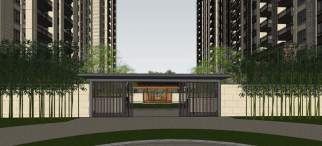 Sketchup景观模型|住宅景观，中式风格