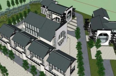 Sketchup办公模型|公园配套，中式风格，中式公园配套服务区模型-BIM建筑网