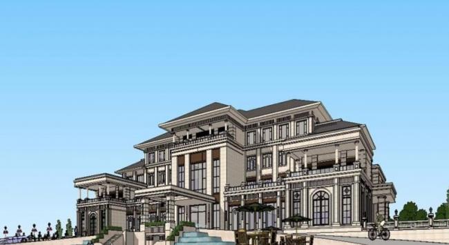 Sketchup商业模型|多层会所，欧式风格