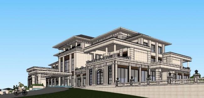 Sketchup商业模型|多层会所，欧式风格