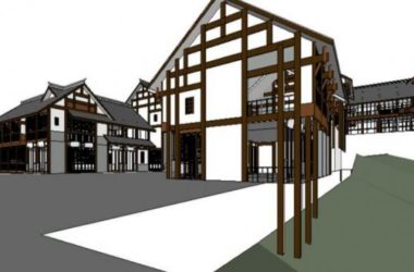 Sketchup商业模型|商业街，现代中式风格-BIM建筑网