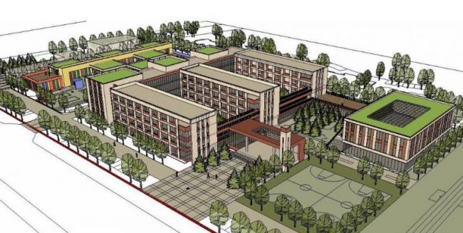 Sketchup学校模型|多层小学学校，校园教育建筑，现代风格