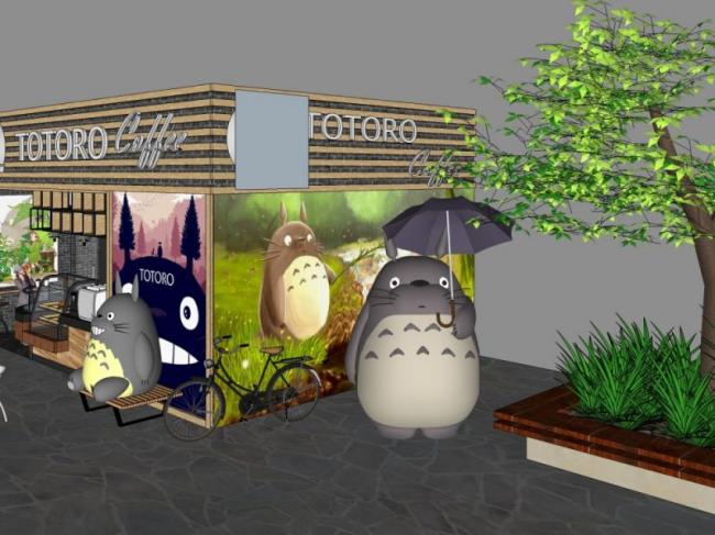 Sketchup商业模型|低层商店，现代风格