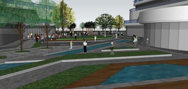 Sketchup综合体模型|高层商业综合体，现代风格