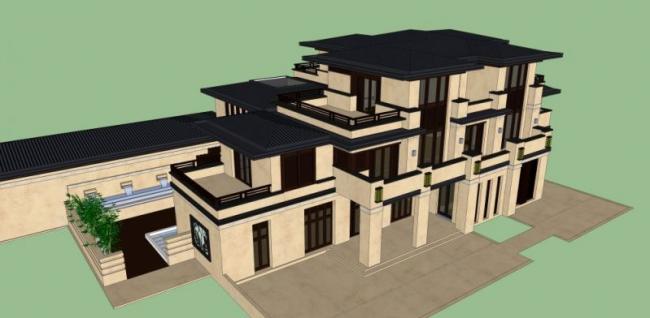 Sketchup商业模型|多层会所，现代风格