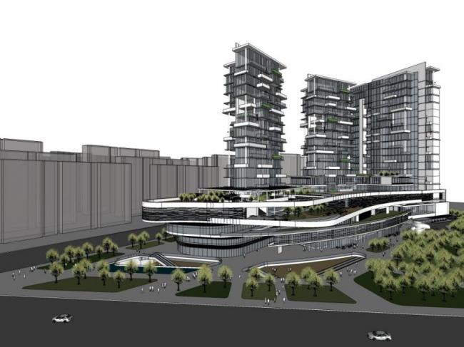 Sketchup综合体模型|高层商业综合体，现代风格