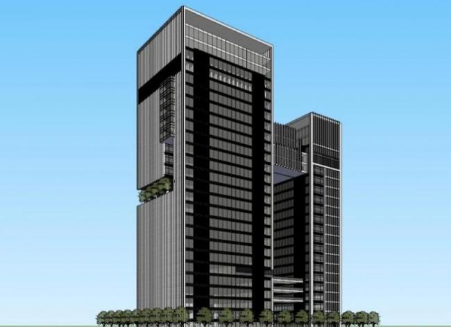 Sketchup办公模型|高层办公楼,现代风格-BIM建筑网