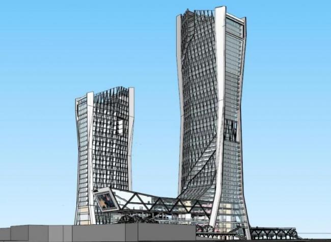 Sketchup办公模型|超高层办公楼，现代风格