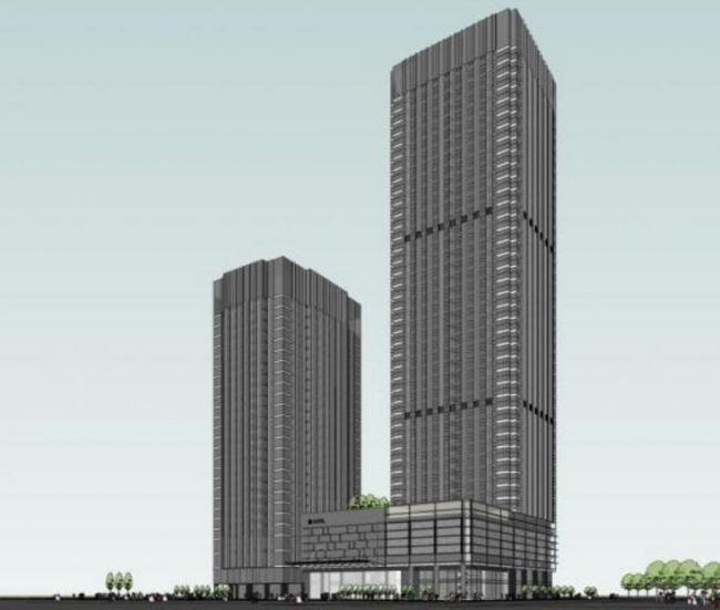 Sketchup办公模型|超高层办公楼，现代风格