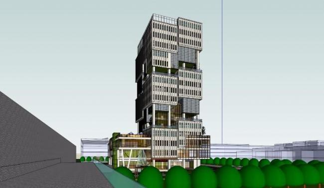 Sketchup办公模型|高层办公楼，现代风格
