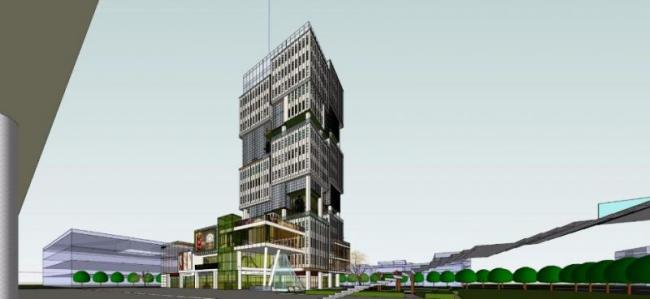 Sketchup办公模型|高层办公楼，现代风格