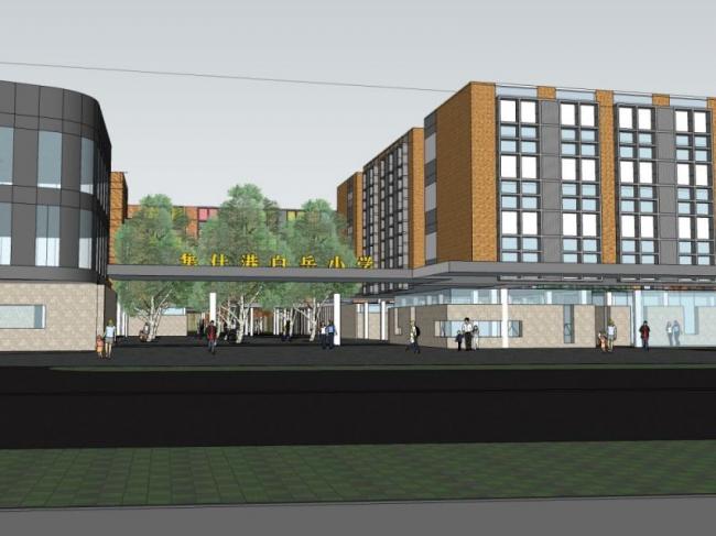 Sketchup学校模型|多层学校，校园教育建筑，现代风格