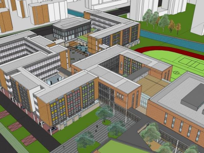 Sketchup学校模型|多层学校，校园教育建筑，现代风格