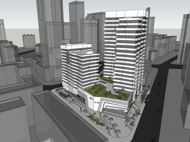 Sketchup综合体模型|多高层商业综合体，现代风格