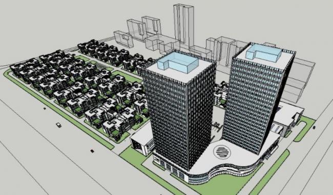 Sketchup办公模型|高层办公楼，现代风格