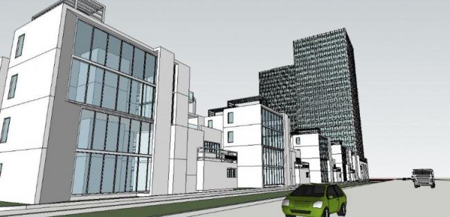 Sketchup办公模型|高层办公楼，现代风格