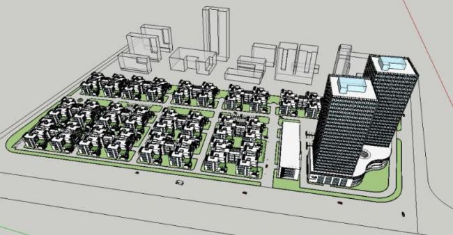 Sketchup办公模型|高层办公楼，现代风格