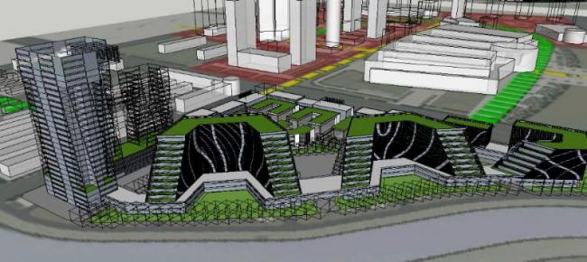 Sketchup办公模型|多高层办公楼，现代风格