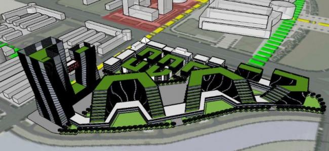 Sketchup办公模型|多高层办公楼，现代风格