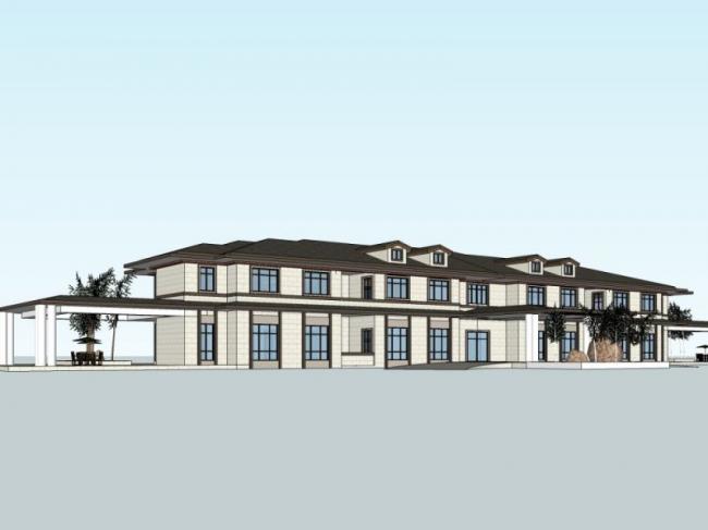 Sketchup商业模型|低层会所，现代风格