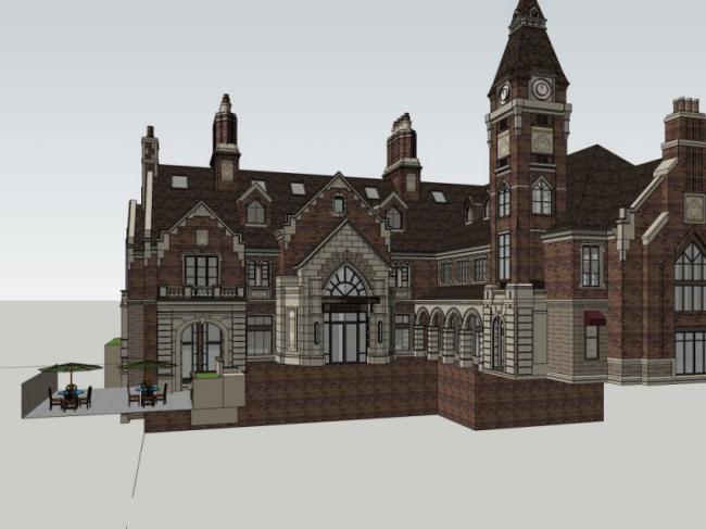 Sketchup商业模型|多层会所，古典风格