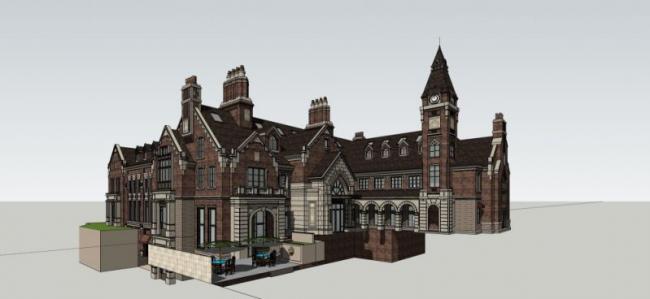 Sketchup商业模型|多层会所，古典风格