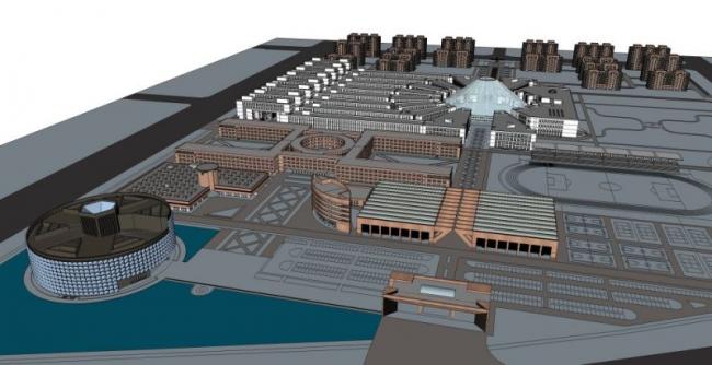Sketchup学校模型|多层美院美术学院，校园教育建筑，现代风格