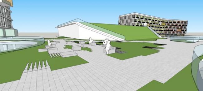 Sketchup体育馆模型|多层体育馆，现代风格