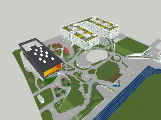 Sketchup体育馆模型|多层体育馆，现代风格