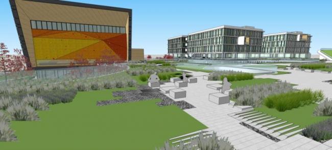 Sketchup体育馆模型|多层体育馆，现代风格