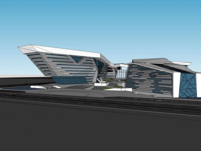 Sketchup文化模型|多层文化馆，现代风格