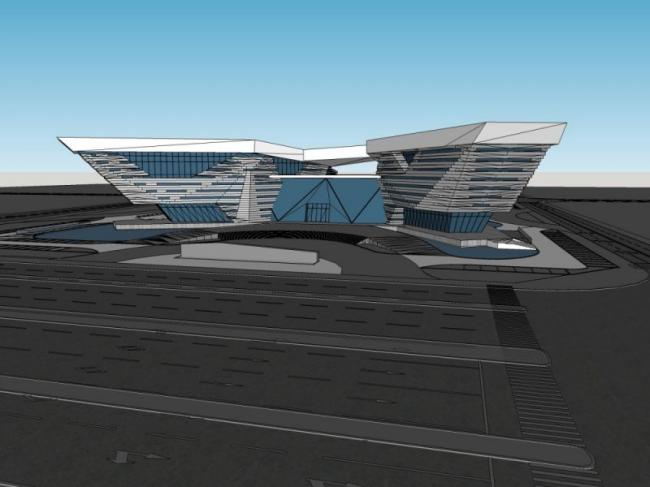 Sketchup文化模型|多层文化馆，现代风格