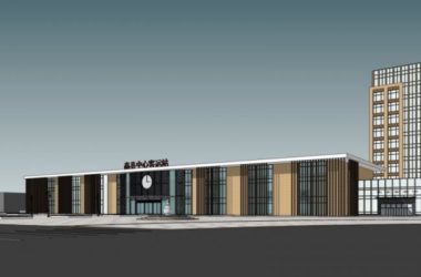 Sketchup车站路桥|多层汽车站，现代风格-BIM建筑网