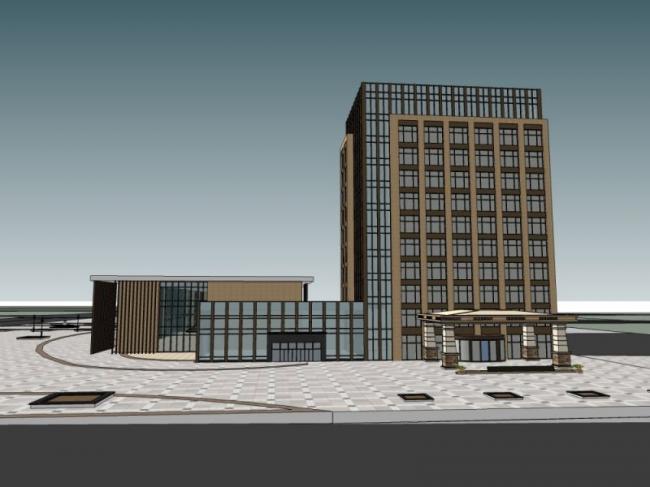 Sketchup车站路桥|多层汽车站，现代风格