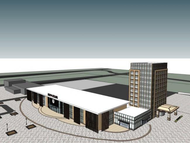 Sketchup车站路桥|多层汽车站，现代风格