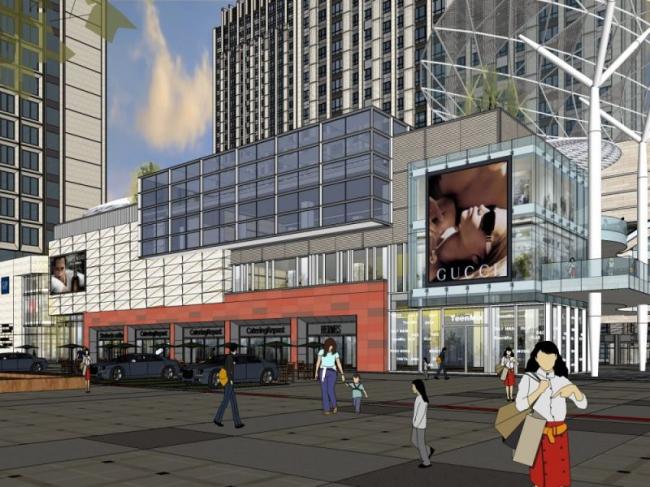 Sketchup综合体模型|多层商业综合体，现代风格