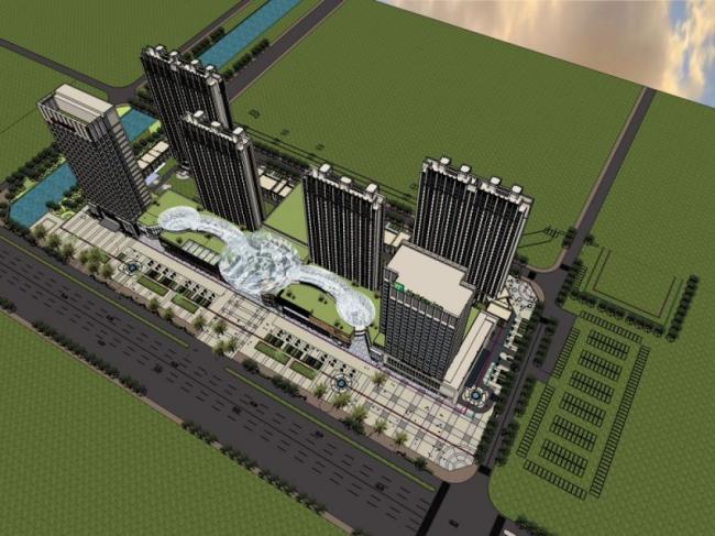 Sketchup综合体模型|多层商业综合体，现代风格