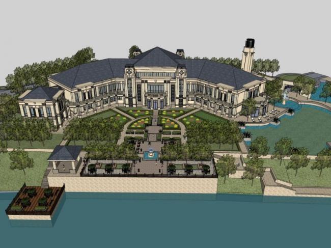 Sketchup商业模型|多层售楼处，古典风格