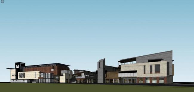 Sketchup商业模型|商业综合体，现代风格