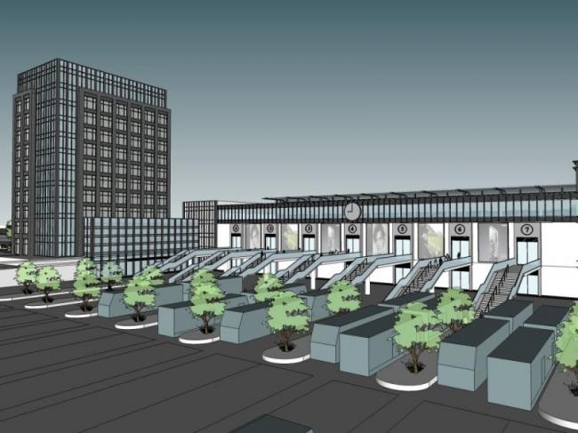 Sketchup车站路桥|多层汽车站，现代风格